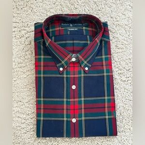 NWT Ralph Lauren Men's Classic Fit Plaid Shirt - Red, Green, and Blue